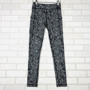 Ivivva by Lululemon Girls Size 12 Black White Animal Print Athletic Leggings